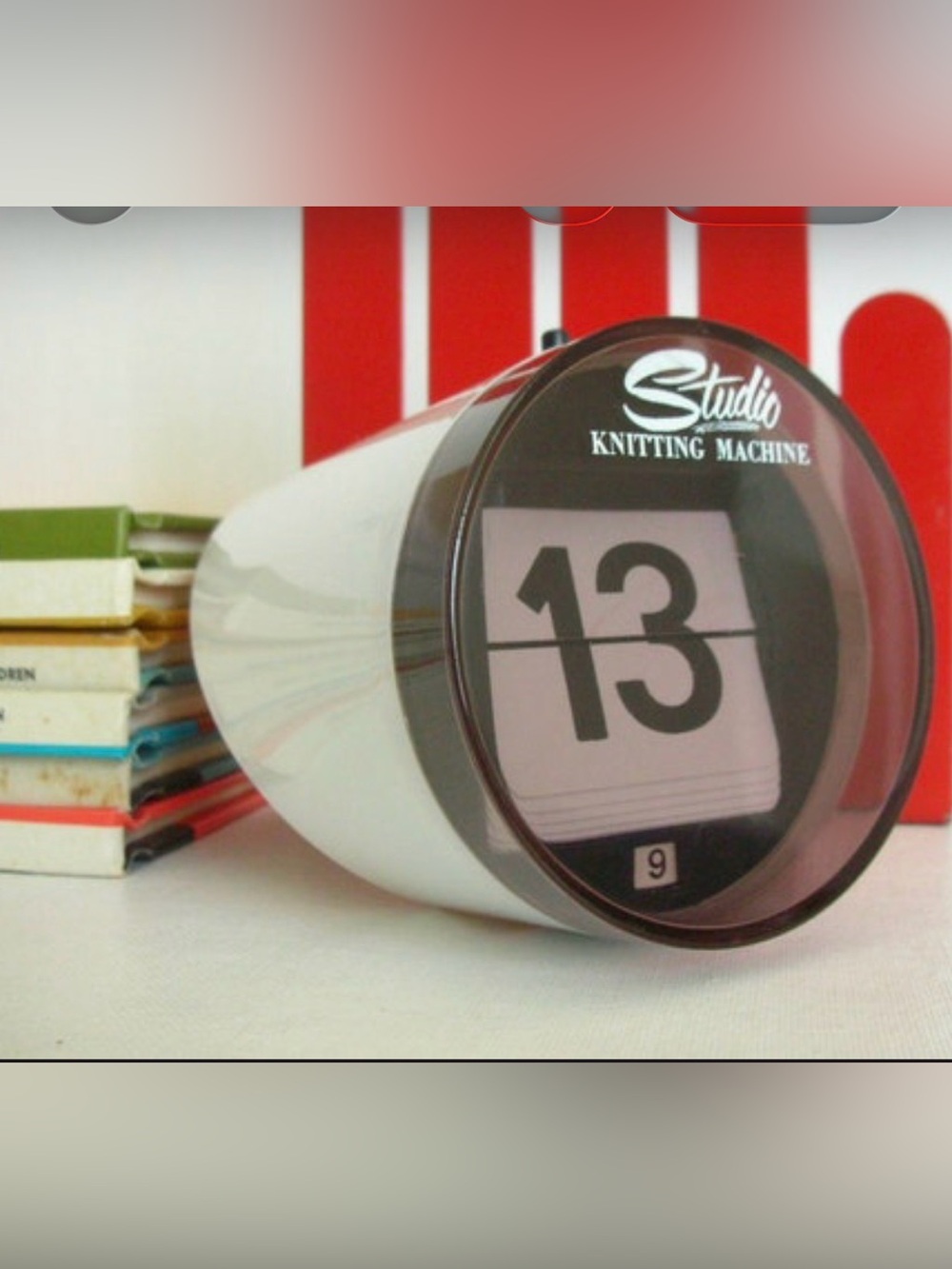 Studio Knitting Machine Perpetual Calendar, Vintage desk flip calendar